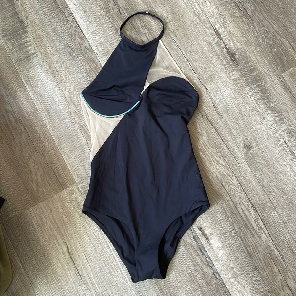 La Perla black nude mesh B cup bodysuit